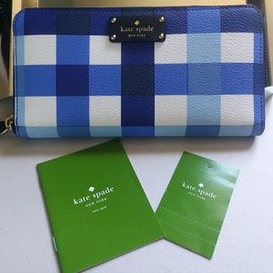 Kate spade blue and white wallet